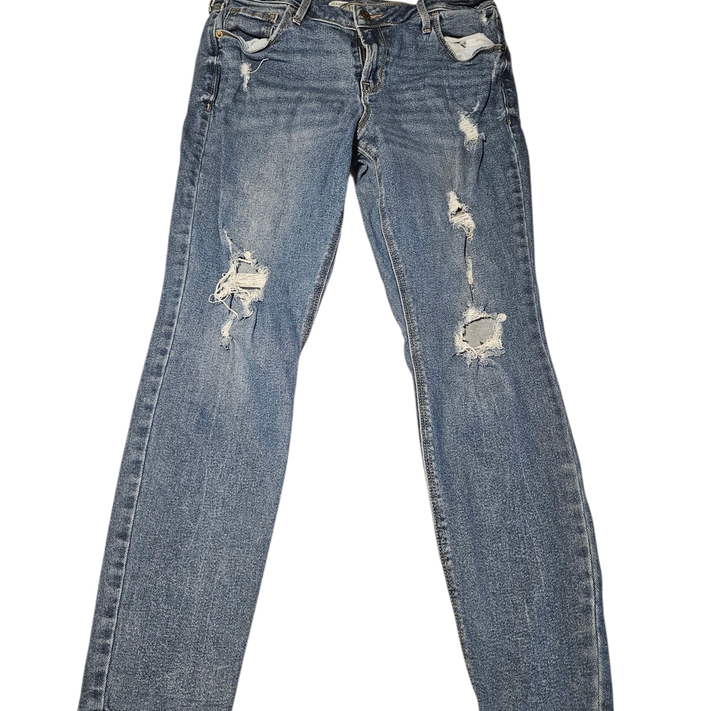 Old Navy Distressed Straight Leg Jeans - Blue - Picture 1 of 2